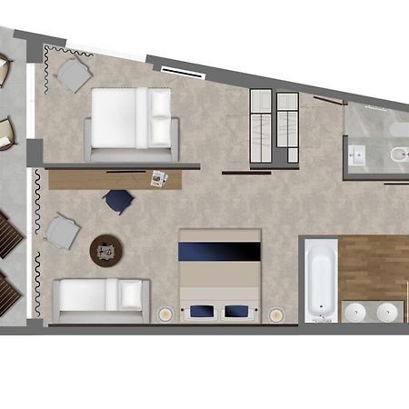Luxury Hotel Riva Малинська Екстер'єр фото Floorplan of a typical hotel room