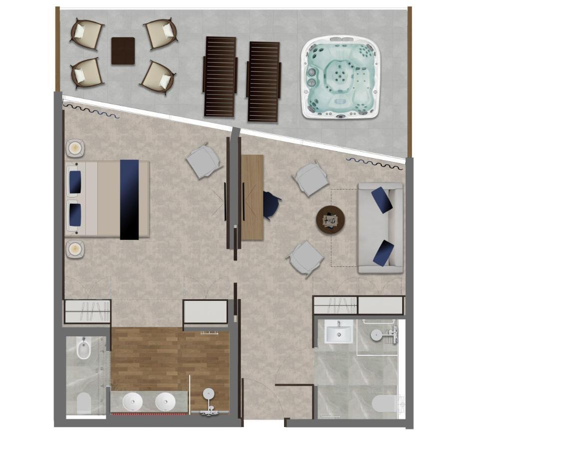 Luxury Hotel Riva Малинська Екстер'єр фото Floorplan of a typical suite